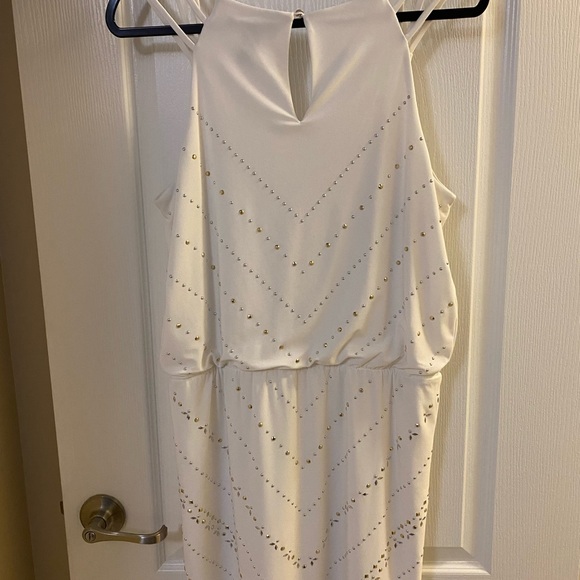 White House Black Market sleeveless dress with gold and silver beads, Size M - Picture 10 of 10